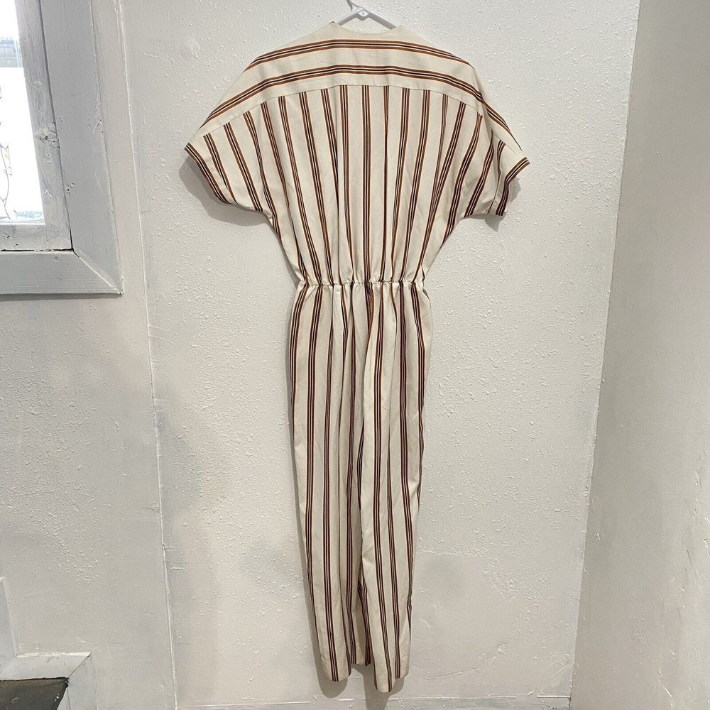 Maje Pieni Rayure Stripe Jumpsuit Surplice V-Neck Straight Leg Womens 34 / XS - Picture 12 of 15